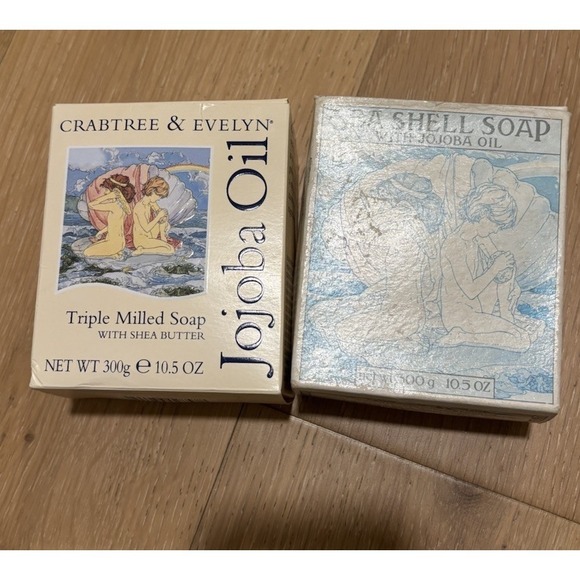 Crabtree & Evelyn Other - NEW SET OF 2 CRABTREE & EVELYN Jojoba Oil Triple Milled Soap Sea Shell 10.5 oz